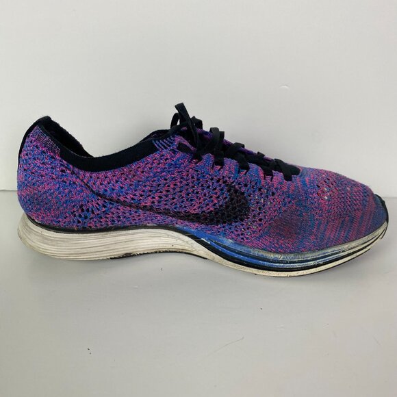 Nike Flyknit Racer Running Shoes Men's 9 Game Royal Pink Flash Purple 526628 400 - Picture 11 of 16